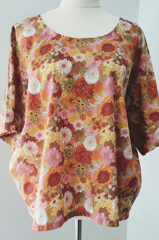 Rhodanthe Top - Vibrant Floral XL