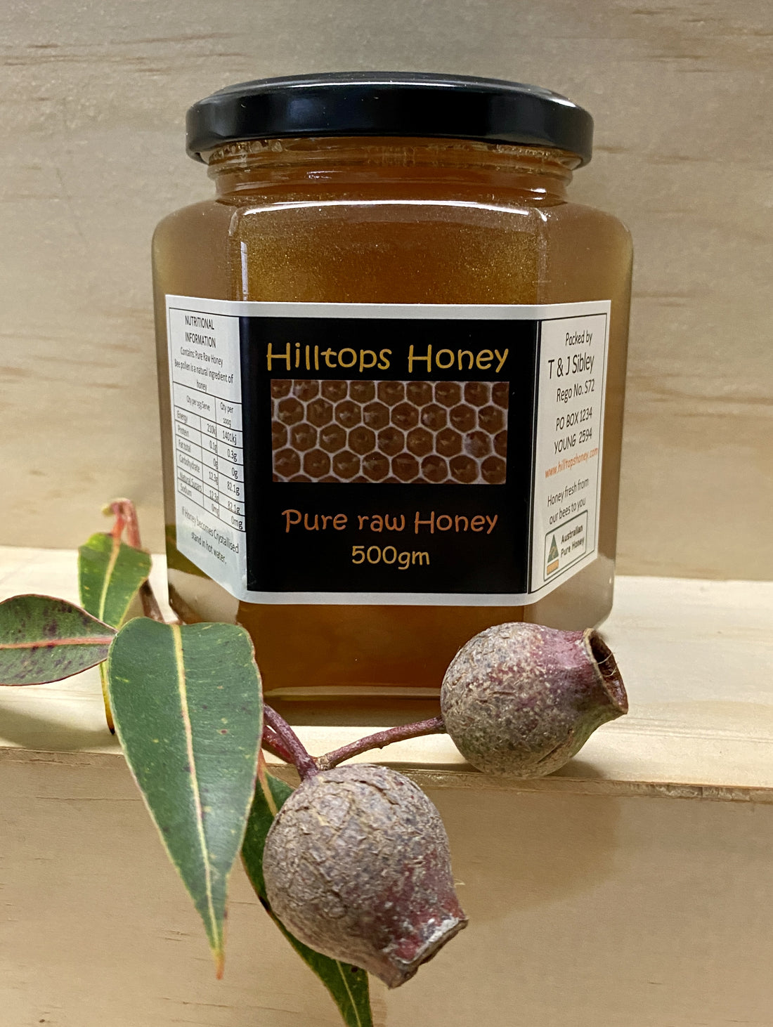 Pure Raw Honey 500gm Glass Jar Eco Soul Collective