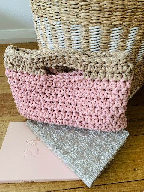 Chelsea Clutch - Pink & Beige