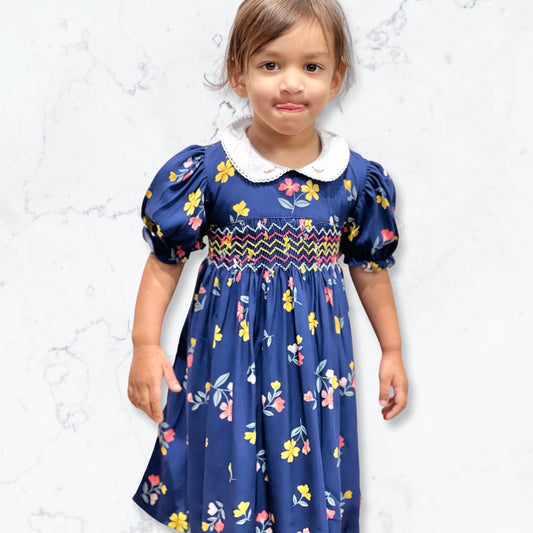 Navy HM smock dress