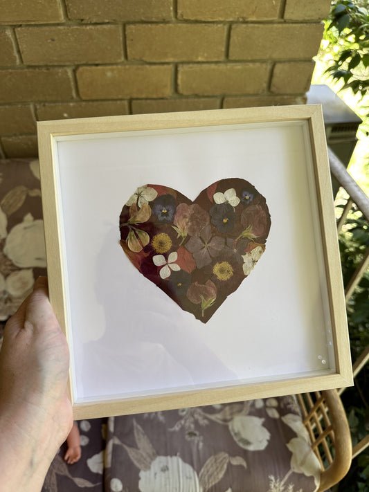 Love Heart Pressed Flower Frame