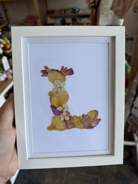 Pressed Flower Letter with Frame