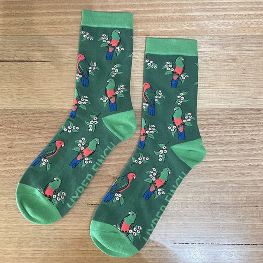 King Parrot Socks - Green