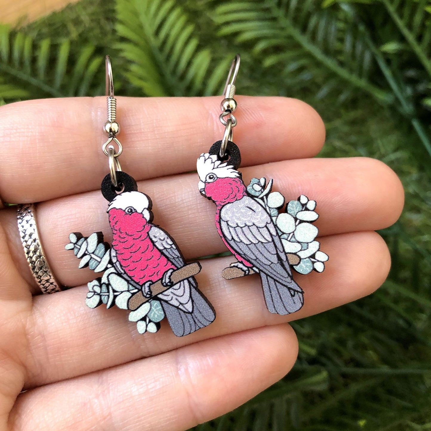 Galah Wooden Earrings