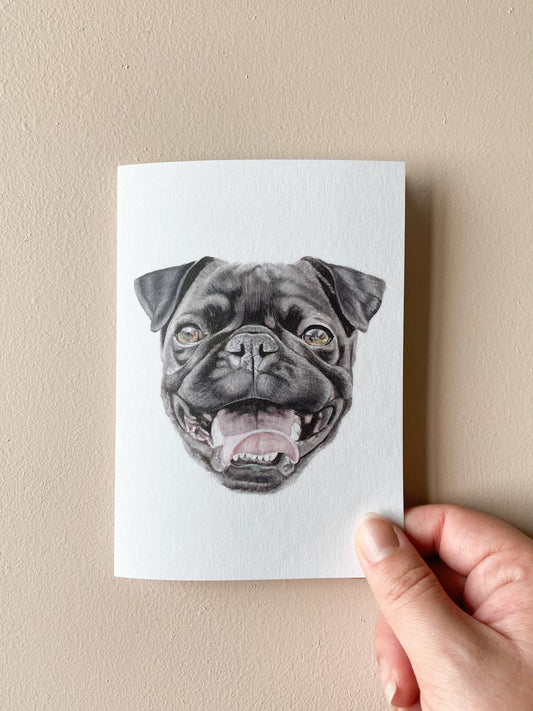 Cola the Black Pug Card